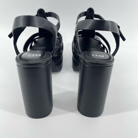 BP Amaya Black Faux Leather Fisherman Block Heel Platform Sandals Size 9.5 - Picture 8 of 16